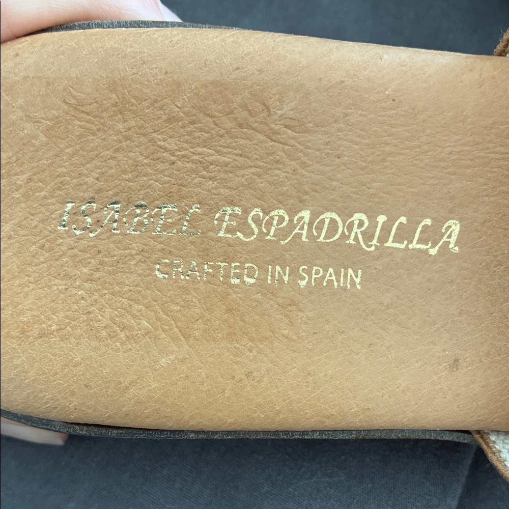 Isabel Espadrilla Thong Slide Sandals - Natural/Tan Made in Spain - Picture 2 of 6